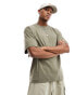 Jack & Jones oversized heavy weight t-shirt in khaki