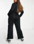 Yours pleated wide leg tailored trouser in black