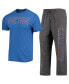 Комплект пижамы Concepts Sport Heathered Charcoal, Royal Boise State Broncos Meter T-shirt and Pants Sleep Set