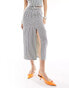 Emory Park maxi denim skirt in blue stripe co-ord