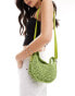 South beach cross body crochet bag in green