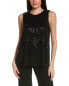 Anne Klein Sequin Mesh Shell Women's Black Xs