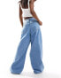 Bershka baggy wide leg jeans in light blue