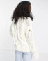 ASOS DESIGN hand knitted cable jumper in cream