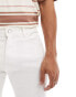 DTT stretch slim fit denim shorts in white