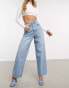 ASOS DESIGN high rise 'relaxed' dad jeans in midwash