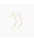 Long Thin Twisted Bar Earrings Gold