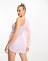 Starlet exclusive one shoulder embellished mini dress in pink