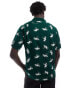 Polo Ralph Lauren short sleeve all over P-wing logo print shirt classic oversized fit in green