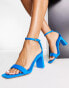 Stradivarius strappy heeled sandal in pop blue