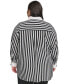 Women's Plus Size Striped Button-Front Shirt, First@Macy’s