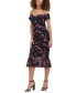 Women's Off-the-Shoulder Printed Floral Lace Midi Dress