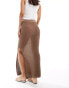 COLLUSION textured knitted maxi skirt in taupe