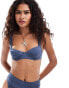 Weekday Zadie wire bikini bra top in dusty blue