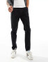 ASOS DESIGN smart premium slim fit chino trousers with turn ups in black