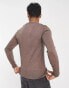 AllSaints Mode merino wool jumper in coco brown marl