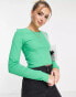 Monki long sleeve top in green