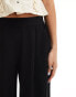 AllSaints Aleida soft touch wide leg trousers in black