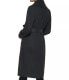 DKNY Women's Knit-Collar Belted Wrap Coat Black XS