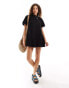 ASOS DESIGN bubble hem mini dress in black