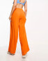 Vero Moda shirred waist beach trousers in orange