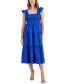 Women's Smocked Ruffle-Sleeve Tiered Dress