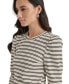 Women's Striped Long-Sleeve Crewneck Top