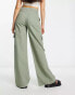 ASOS DESIGN high waisted straight leg cargo trouser in sage