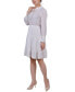 Petite Long Sleeve Tiered Dress with Ruffled Neck