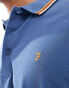 Farah cotton tipped polo top in blue