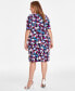 Plus Size Printed Gathered Sheath Dress