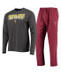 Комплект пижамы Concepts Sport Maroon, Heathered Charcoal Arizona State Sun Devils Meter Long Sleeve T-shirt and Pants Sleep Set