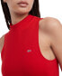 Women's Cropped Mockneck Sleeveless Top