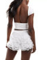 Miss Selfridge lace micro bloomer shorts in ivory