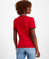 Women's Cotton Contrast Puff-Sleeve Polo