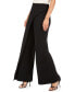 Crepe Draped-Front Wide-Leg Pants