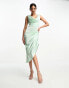 ASOS DESIGN cowl corset draped midi dress in mint