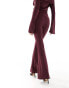 ASOS DESIGN slinky trouser co ord in wine