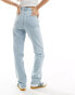 Weekday Rowe extra high waist regular fit straight leg jeans in opulent blue