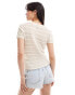 Pieces lace t-shirt in cream