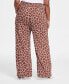 Plus Size Animal-Print Patch-Pocket Wide-Leg Pants, Created for Macy's