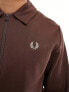 Fred Perry unisex co-ord taped track jacket in dark red with collar