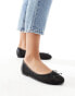 Public Desire Lula bow ballet flats with strap in black mesh