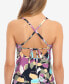 Salt + Cove 296050 Juniors' Midnight Bloom V-Wire Tankini Top, M