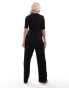 Mamalicious maternity plisse jumpsuit in black