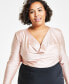 Trendy Plus Size Long-Sleeve Cowlneck Top, Created for Macy's