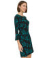 Women's Ruffled-Cuff 3/4-Sleeve Dress