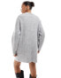 Pull&Bear knitted jumper mini dress in light grey