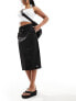 Calvin Klein Jeans midi parachute skirt in black