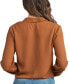 Juniors' Notch-Collar Tie-Front Long-Sleeve Top